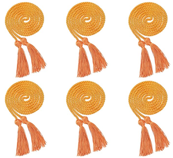 Newrara 6PCS Graduation Solid Braided Honor Cords 68 Inches Long