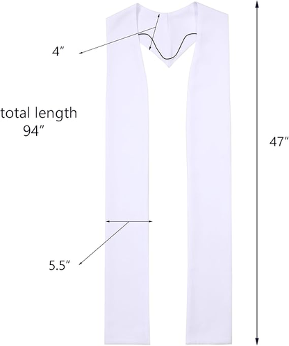 Newrara Unisex Plain Clergy Stole  94"