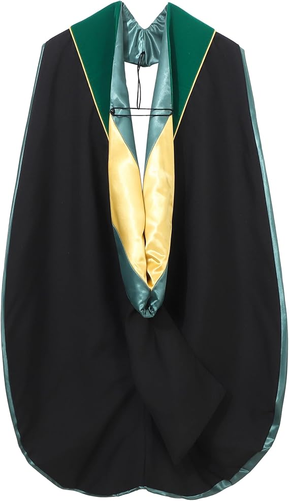 Newrara Deluxe Doctoral Graduation Hood Multiple Colors with Gold Piping