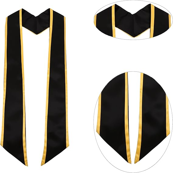 Angled end design on matte graduation stole