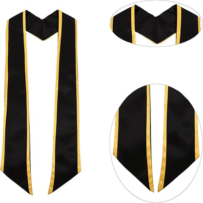 Angled end design on matte graduation stole