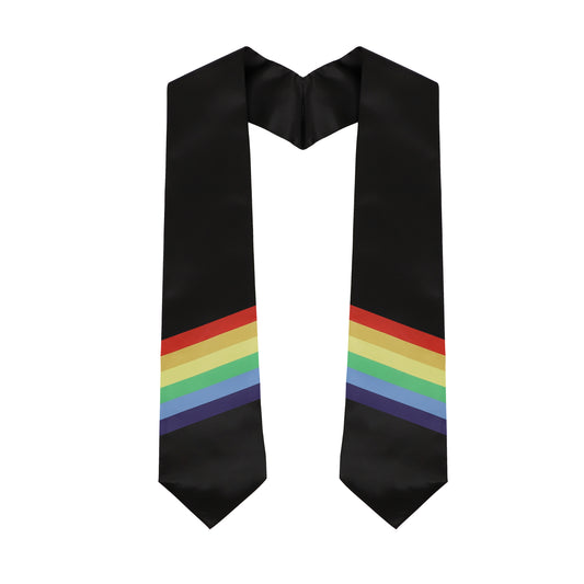 Newrara Unisex Rainbow LGBTQ Graduation Stole with Satin Finish 60''
