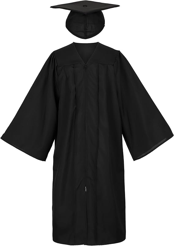 Newrara Matte Adult/Teen Unisex Graduation Gown and Cap set