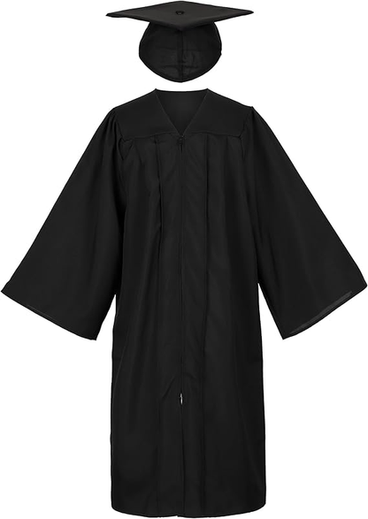 Newrara Matte Adult/Teen Unisex Graduation Gown and Cap set