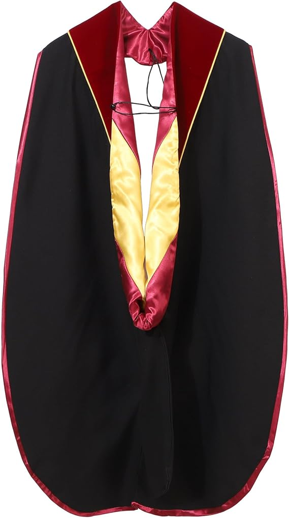 Newrara Deluxe Doctoral Graduation Hood Multiple Colors with Gold Piping