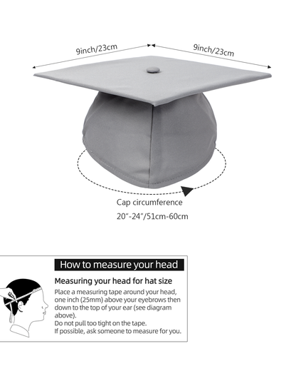 Newrara Matte Adult/Teen Unisex Graduation Gown and Cap set