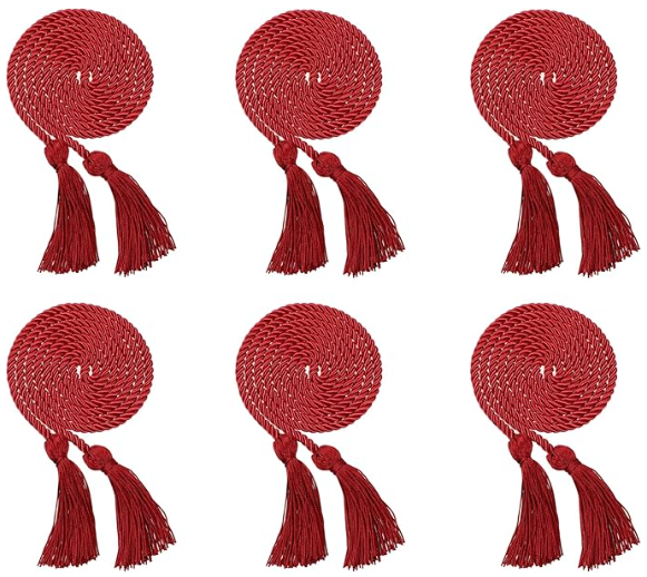 Newrara 6PCS Graduation Solid Braided Honor Cords 68 Inches Long