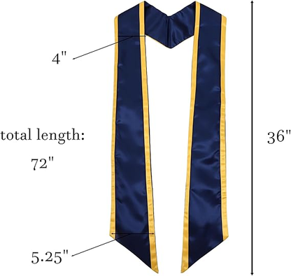 Adult-size 72 inch honor stole with angled ends