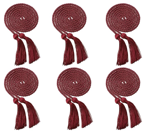 Newrara 6PCS Graduation Solid Braided Honor Cords 68 Inches Long