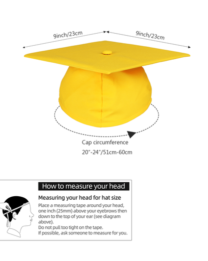 Newrara Matte Adult/Teen Unisex Graduation Gown and Cap set