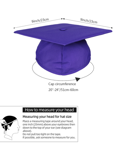 Newrara Matte Adult/Teen Unisex Graduation Gown and Cap set