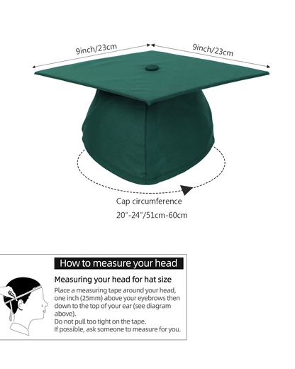 Newrara Matte Adult/Teen Unisex Graduation Gown and Cap set