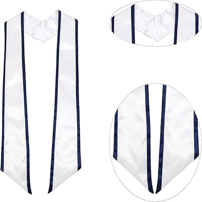 Navy-trimmed graduation stole suitable for high school and college