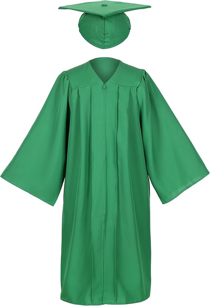 Newrara Matte Adult/Teen Unisex Graduation Gown and Cap set