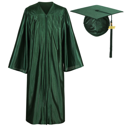 Newrara Shiny Adult/Teen Unisex Graduation Gown and Cap set with Tassel