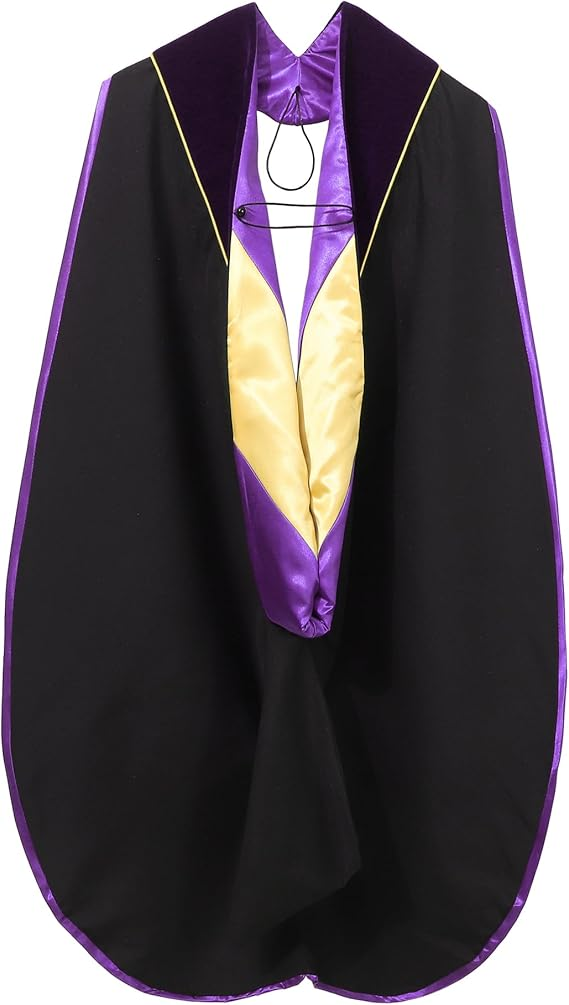 Newrara Deluxe Doctoral Graduation Hood Multiple Colors with Gold Piping