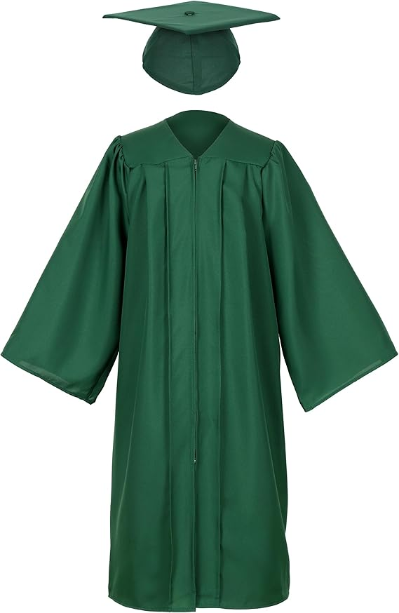 Newrara Matte Adult/Teen Unisex Graduation Gown and Cap set