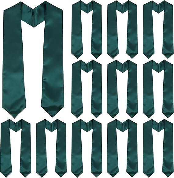 Newrara 12-pieces Unisex Adults Plain Graduation Stoles 60''/72''