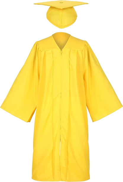 Newrara Matte Adult/Teen Unisex Graduation Gown and Cap set