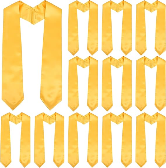 Newrara 12-pieces Unisex Adults Plain Graduation Stoles 60''/72''