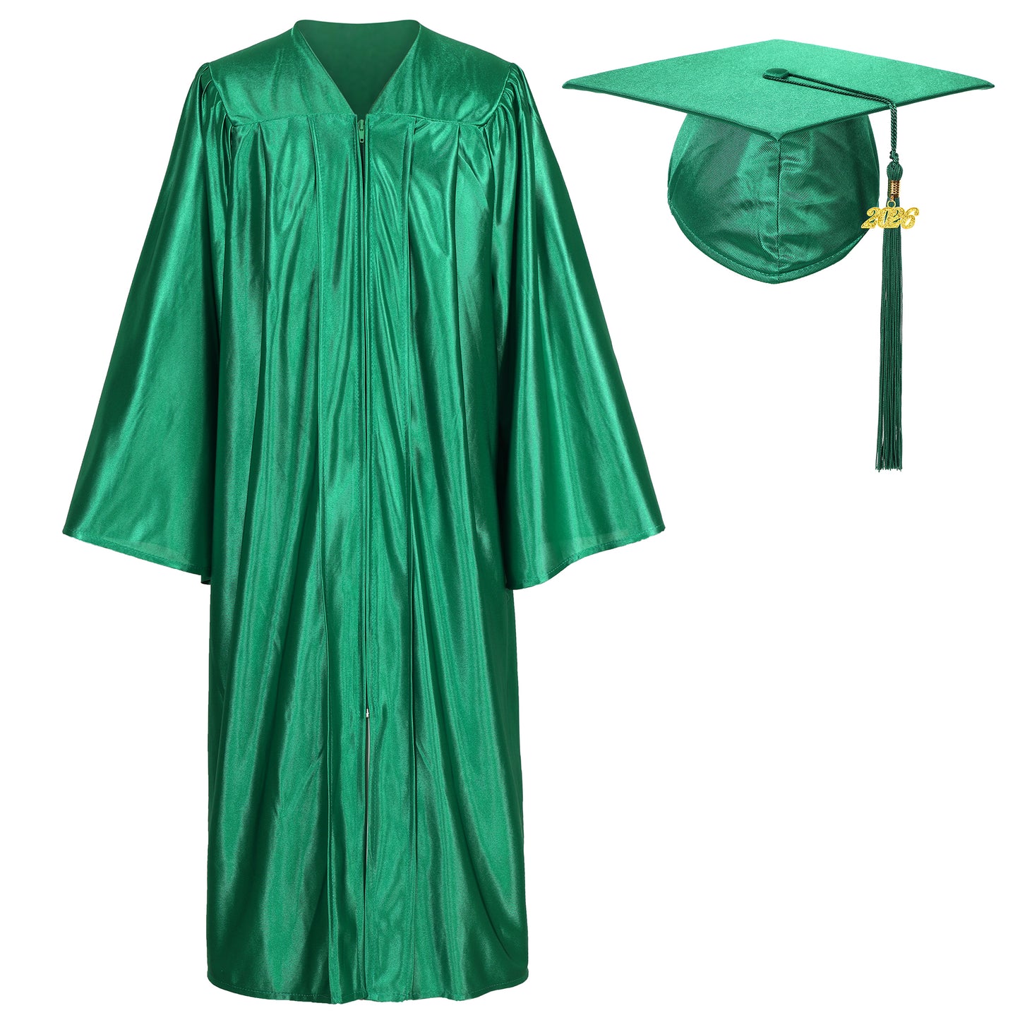 Newrara Shiny Adult/Teen Unisex Graduation Gown and Cap set with Tassel