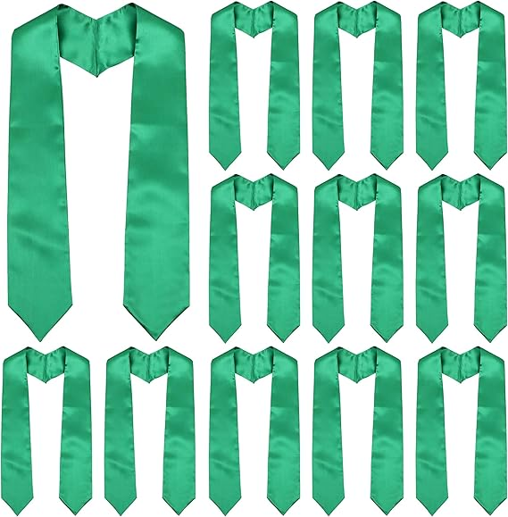 Newrara 12-pieces Unisex Adults Plain Graduation Stoles 60''/72''