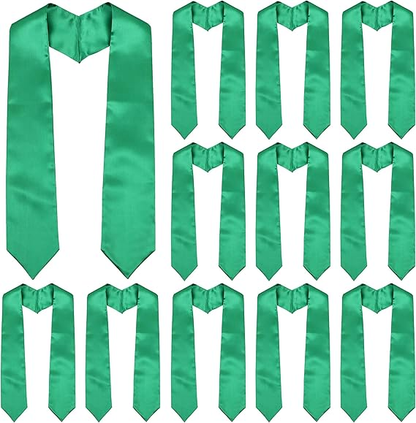 Newrara 12-pieces Unisex Adults Plain Graduation Stoles 60''/72''