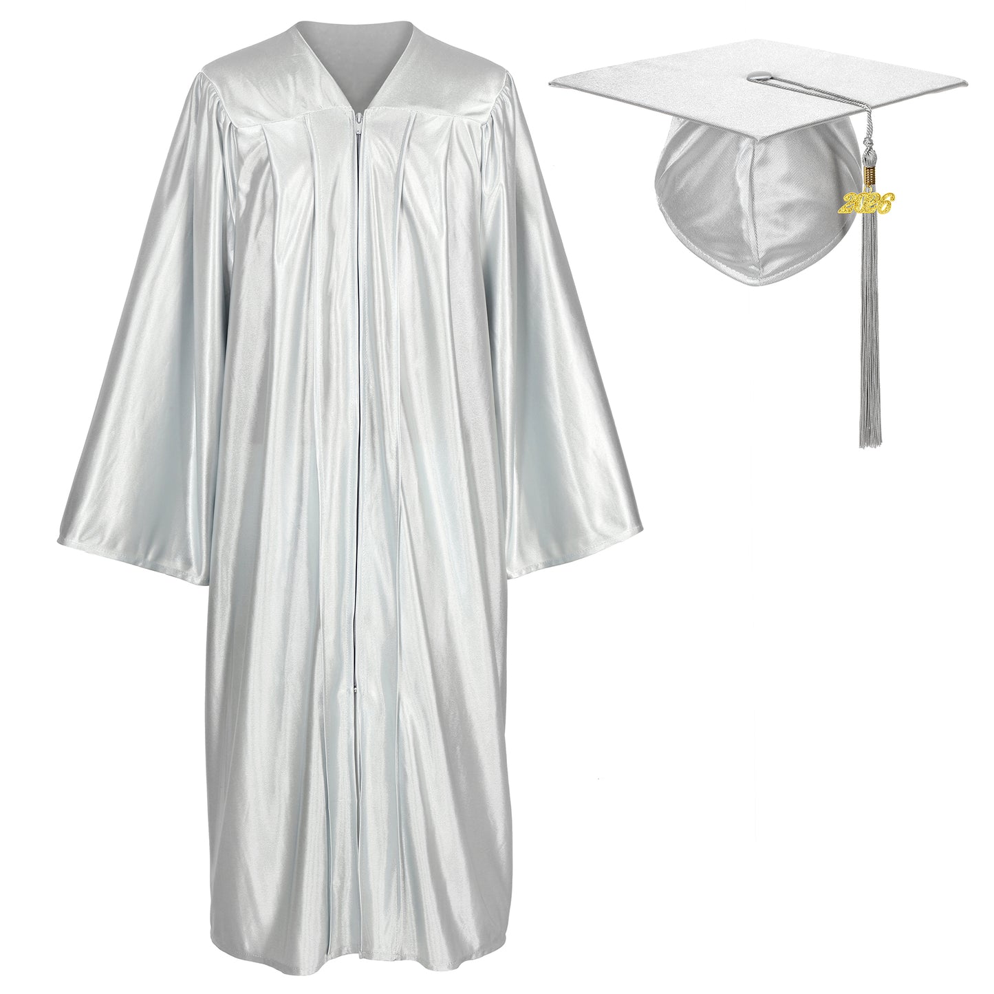 Newrara Shiny Adult/Teen Unisex Graduation Gown and Cap set with Tassel
