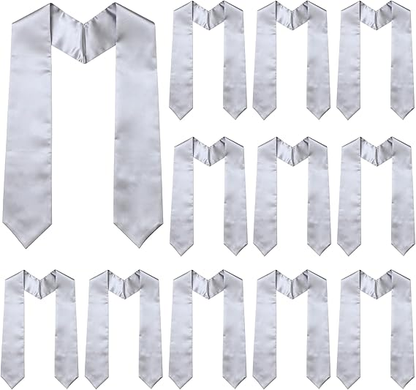 Newrara 12-pieces Unisex Adults Plain Graduation Stoles 60''/72''