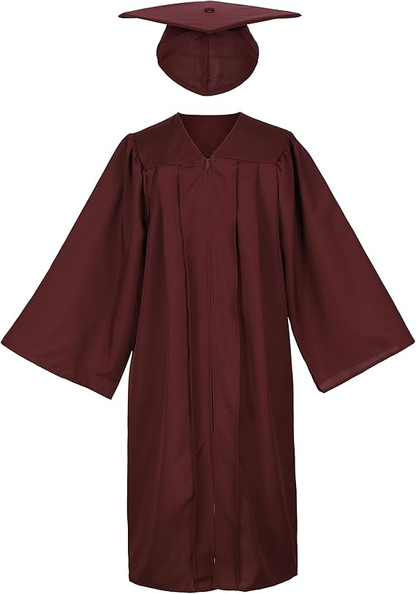 Newrara Matte Adult/Teen Unisex Graduation Gown and Cap set