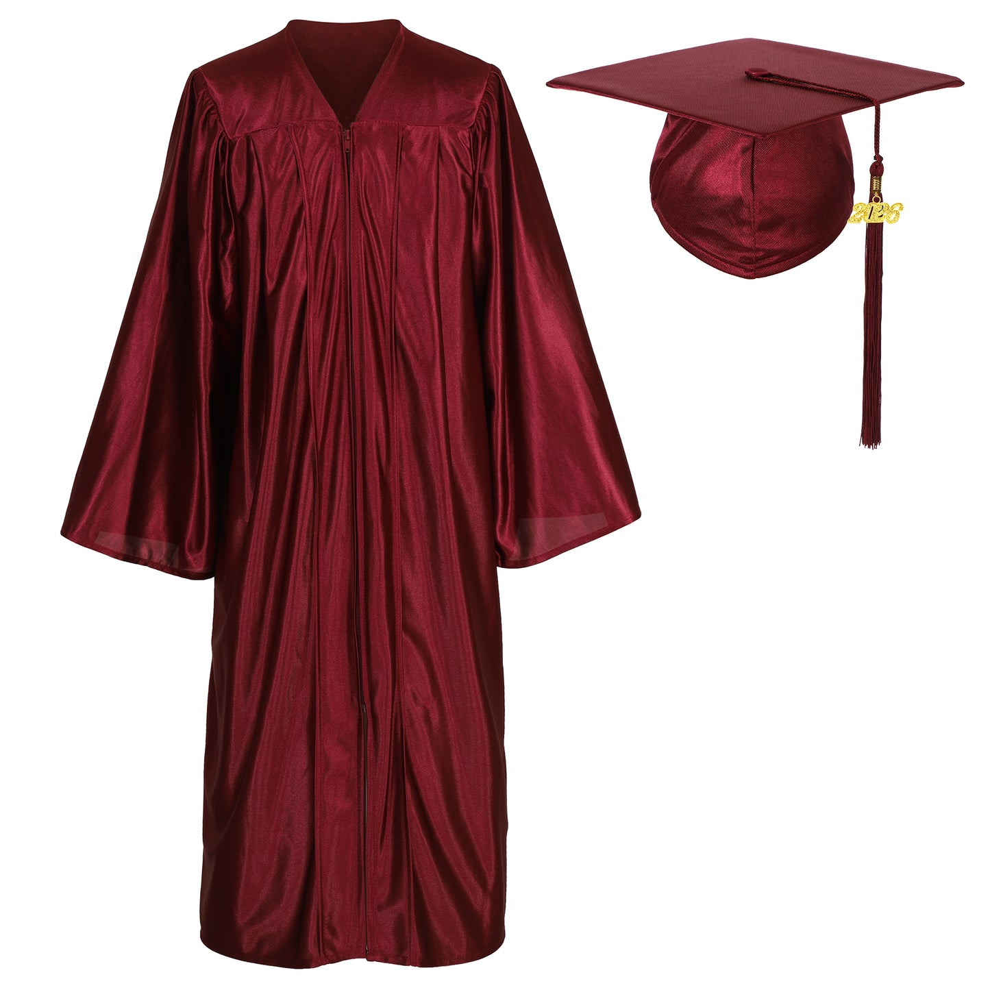 Newrara Shiny Adult/Teen Unisex Graduation Gown and Cap set with Tassel