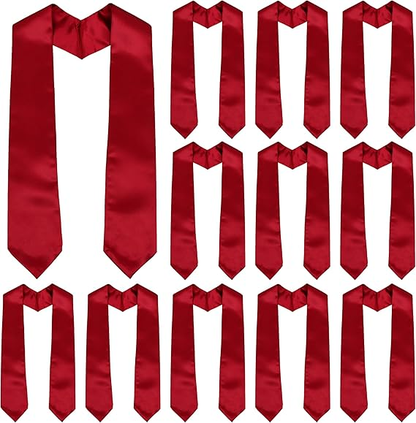 Newrara 12-pieces Unisex Adults Plain Graduation Stoles 60''/72''