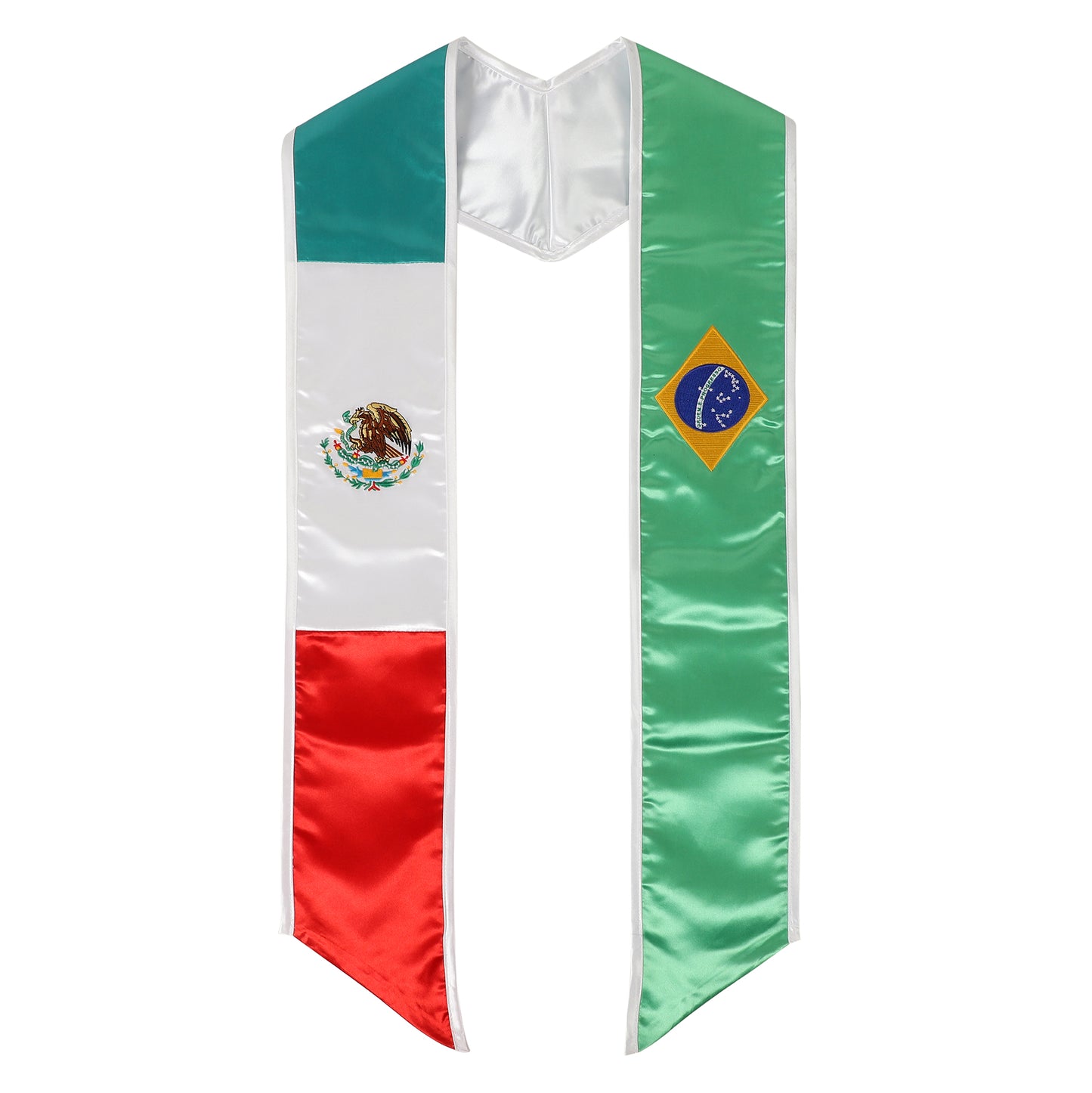Newrara Unisex National Flag Graduation Stole Embroidery Sash 72''