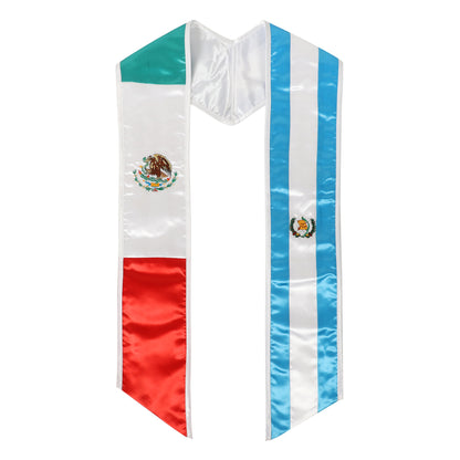 Newrara Unisex National Flag Graduation Stole Embroidery Sash 72''