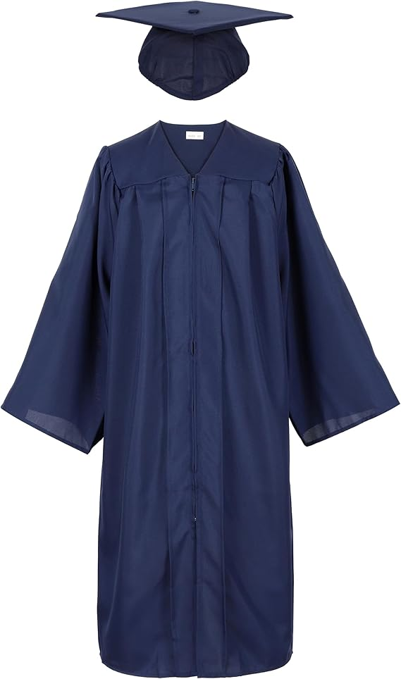 Newrara Matte Adult/Teen Unisex Graduation Gown and Cap set