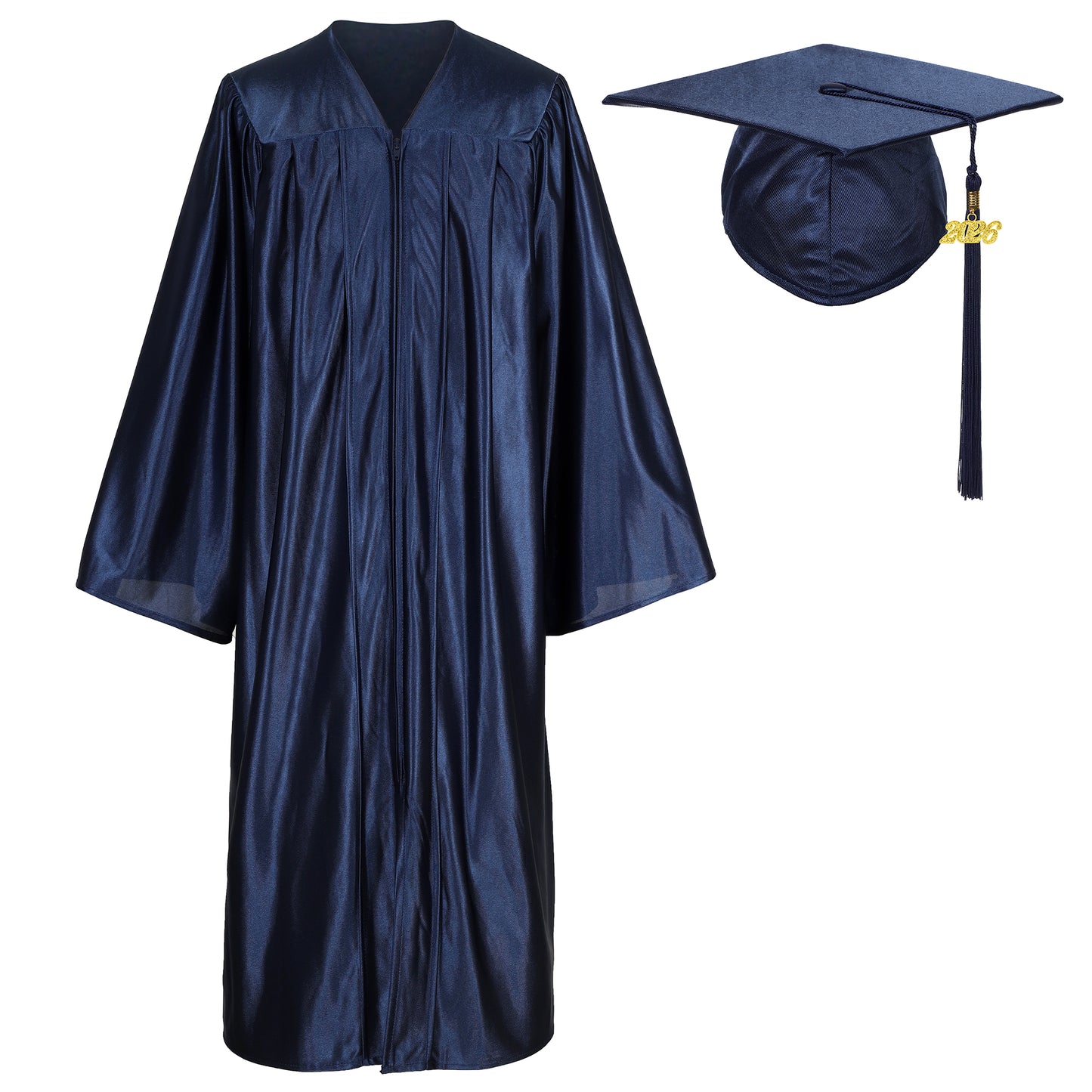 Newrara Shiny Adult/Teen Unisex Graduation Gown and Cap set with Tassel