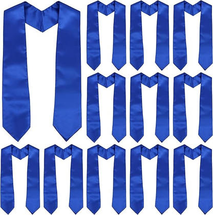 Newrara 12-pieces Unisex Adults Plain Graduation Stoles 60''/72''
