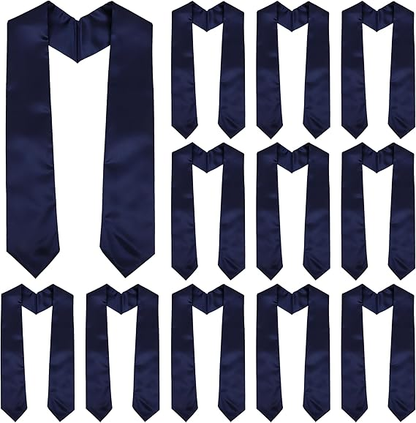 Newrara 12-pieces Unisex Adults Plain Graduation Stoles 60''/72''