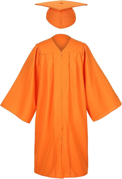 Newrara Matte Adult/Teen Unisex Graduation Gown and Cap set