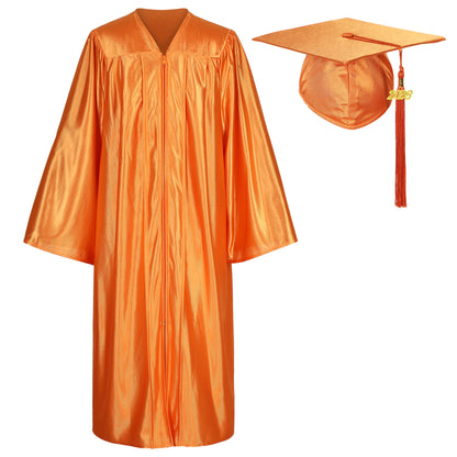Newrara Shiny Adult/Teen Unisex Graduation Gown and Cap set with Tassel