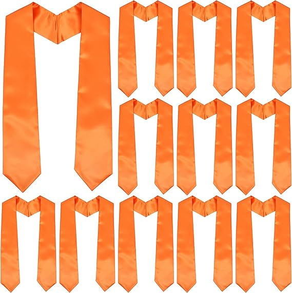 Newrara 12-pieces Unisex Adults Plain Graduation Stoles 60''/72''