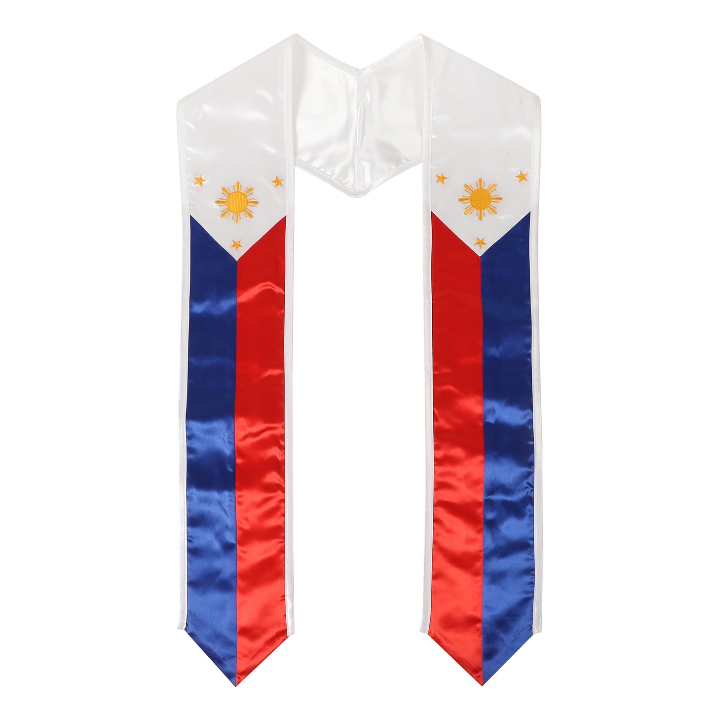 Newrara Unisex National Flag Graduation Stole Embroidery Sash 72''