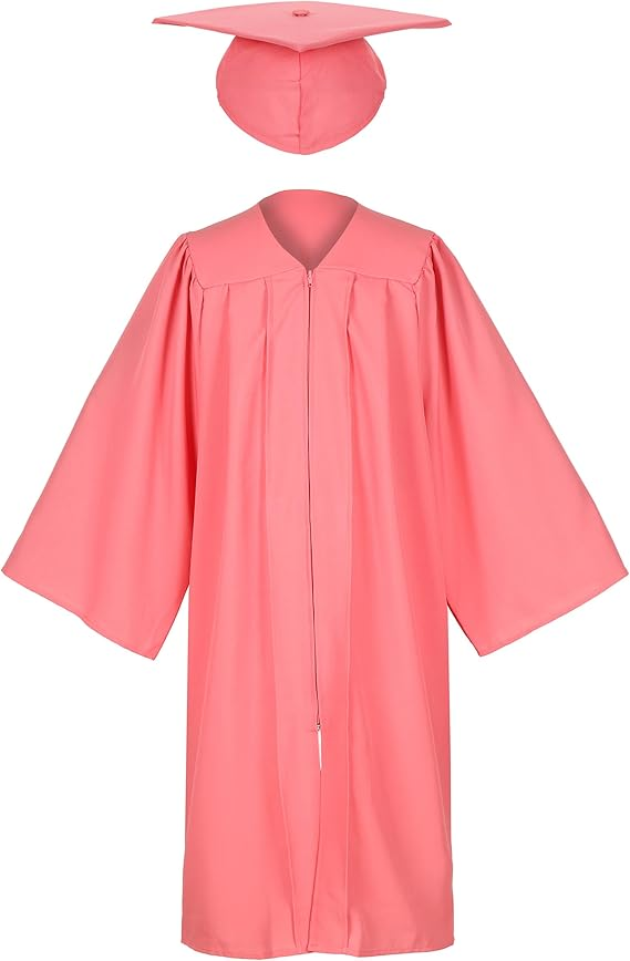 Newrara Matte Adult/Teen Unisex Graduation Gown and Cap set