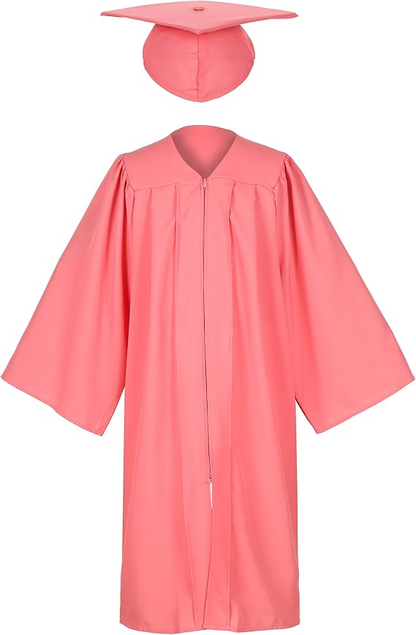 Newrara Matte Adult/Teen Unisex Graduation Gown and Cap set