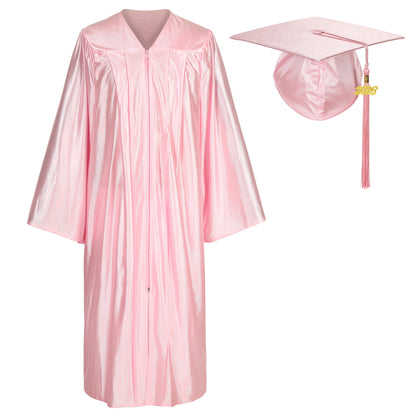 Newrara Shiny Adult/Teen Unisex Graduation Gown and Cap set with Tassel