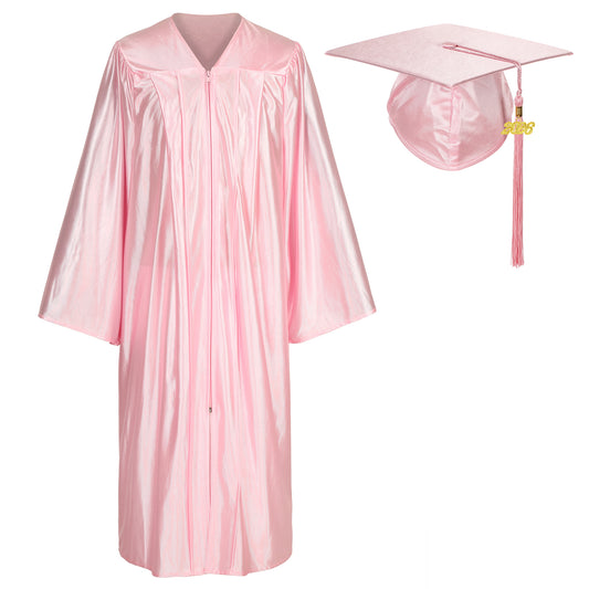 Newrara Shiny Adult/Teen Unisex Graduation Gown and Cap set with Tassel