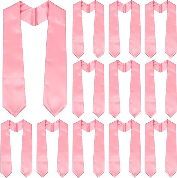 Newrara 12-pieces Unisex Adults Plain Graduation Stoles 60''/72''