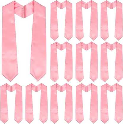 Newrara 12-pieces Unisex Adults Plain Graduation Stoles 60''/72''