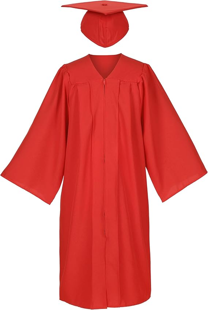 Newrara Matte Adult/Teen Unisex Graduation Gown and Cap set