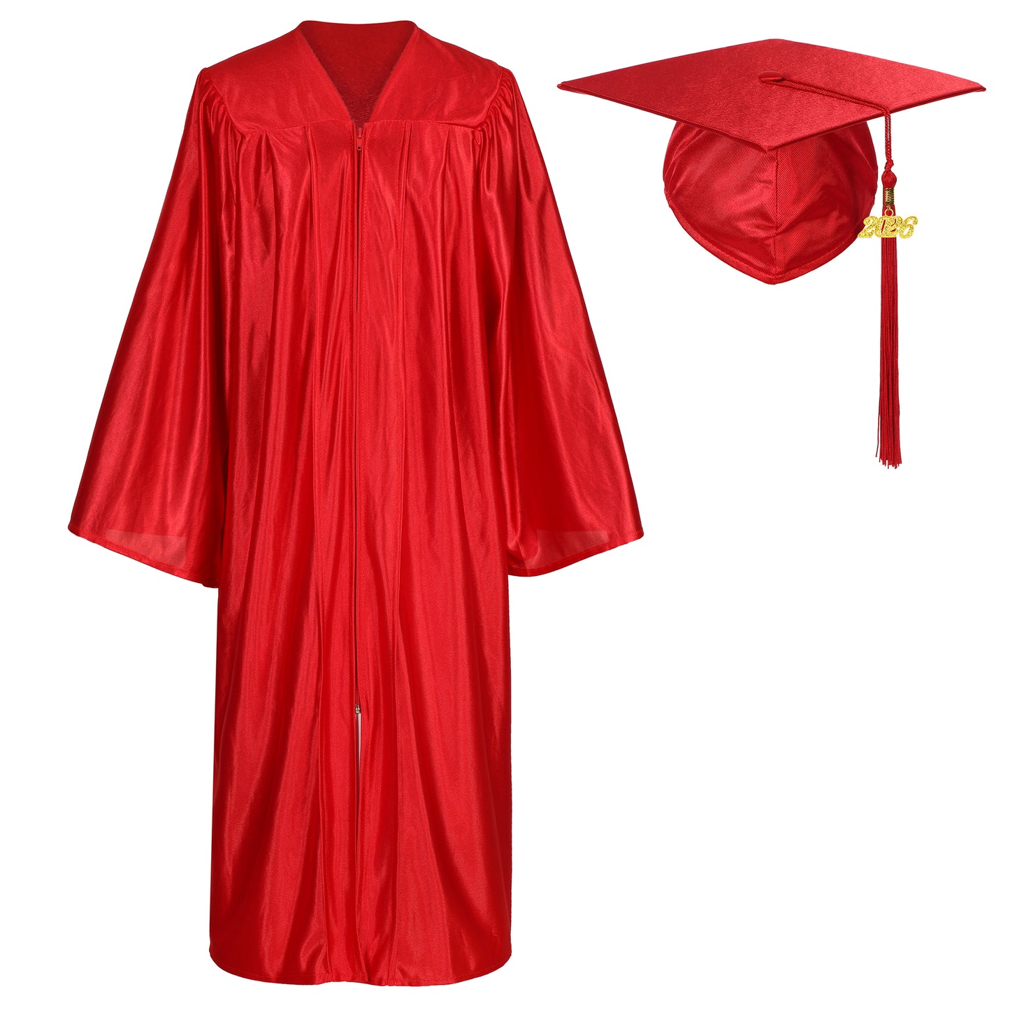 Newrara Shiny Adult/Teen Unisex Graduation Gown and Cap set with Tassel